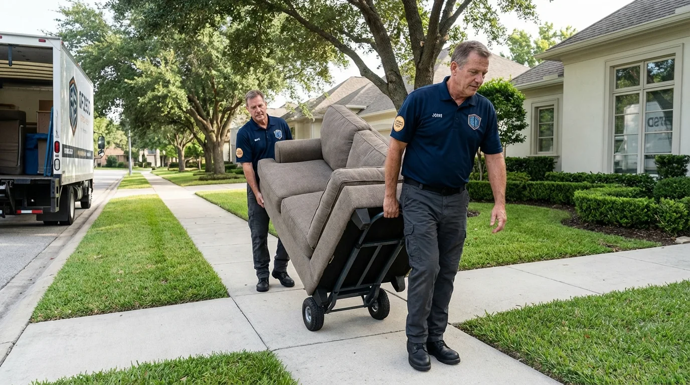 Local residential moving crew loading furniture in Wappingers Falls, NY